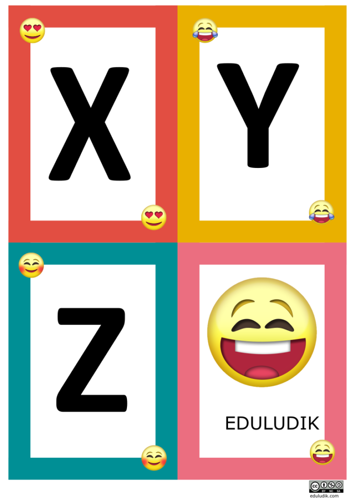 abecedario con emojis letras x y z